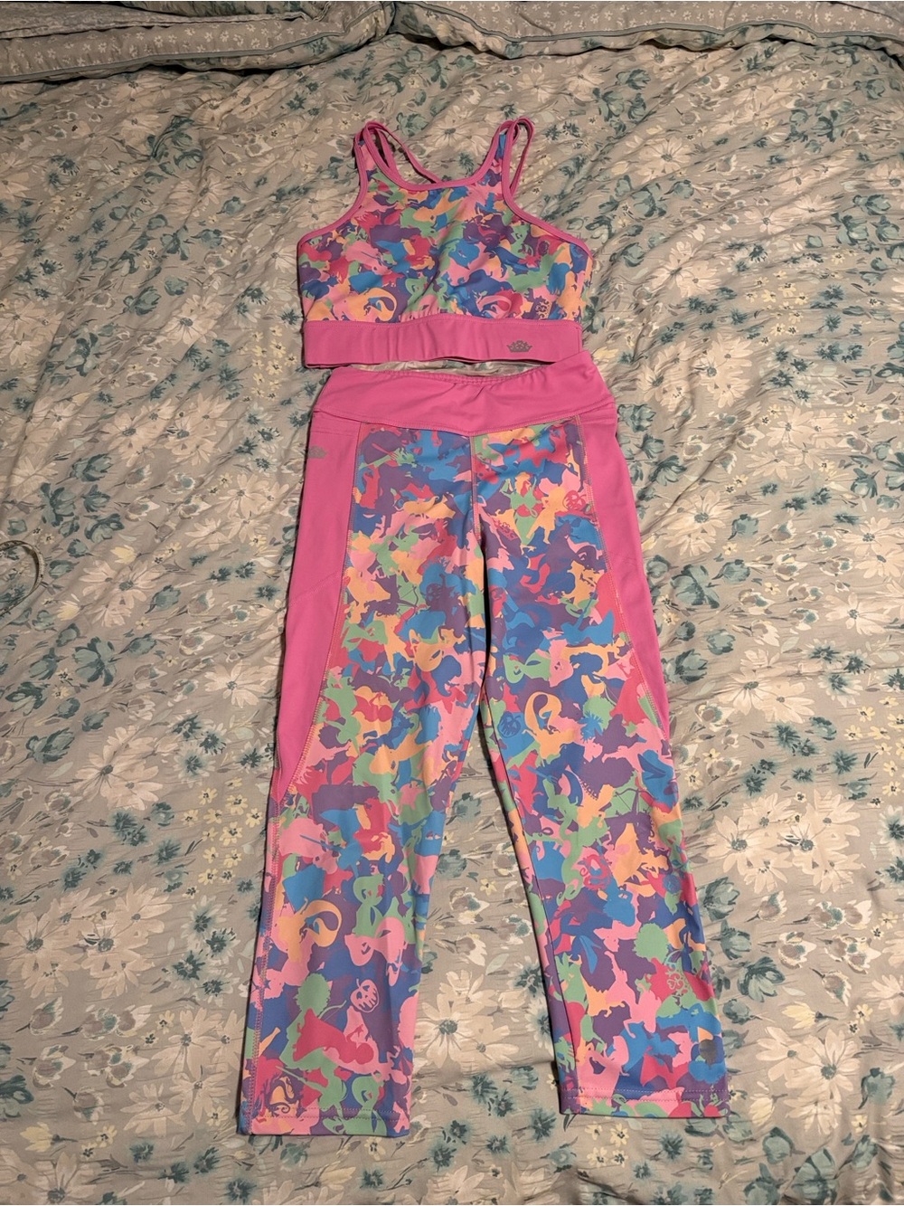 Blackmilk Pink and White Disney Activewear Set